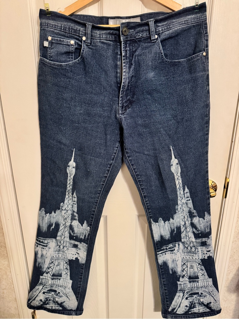 Crest Y2K  Blue Printed Denim Jeans